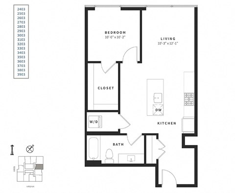 a floor plan of a bedroom apartment